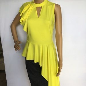 Pastel Asymmetrical yellow Blouse